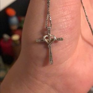 Diamond cross necklace